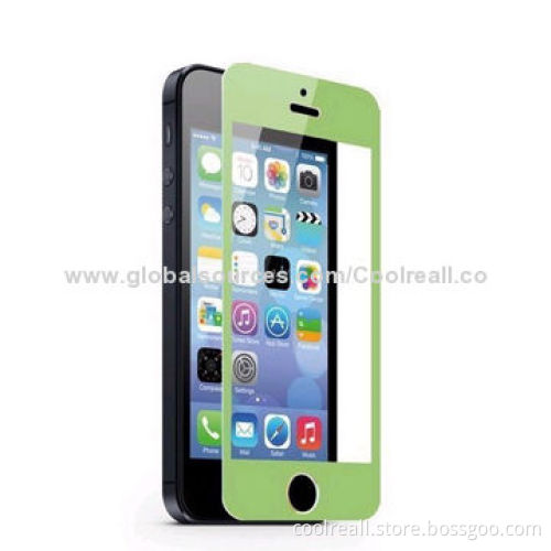 Colorful tempered glass screen protector for iPhone 4, high clarity, anti-crash